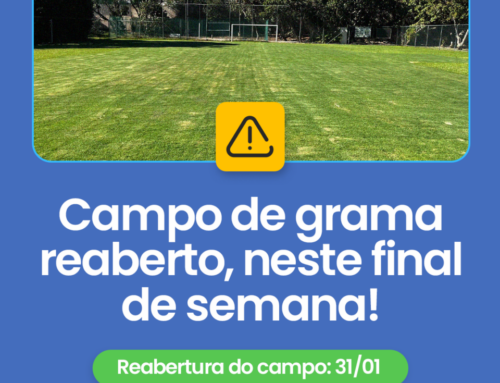 Campo de grama reaberto, neste final de semana!