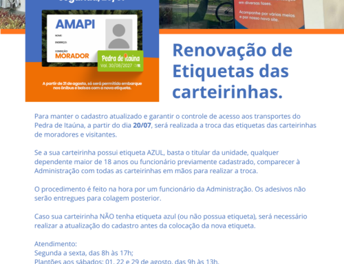 Renovação de etiquetas das carteirinhas